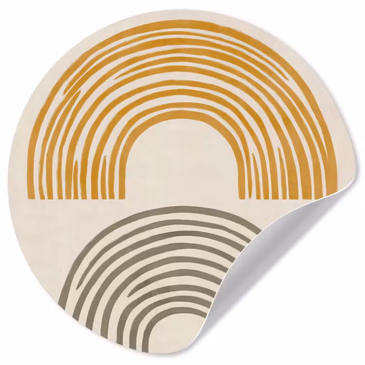 Behangcirkel - Bogen - Lijnen - Oranje - Minimalistisch — 1