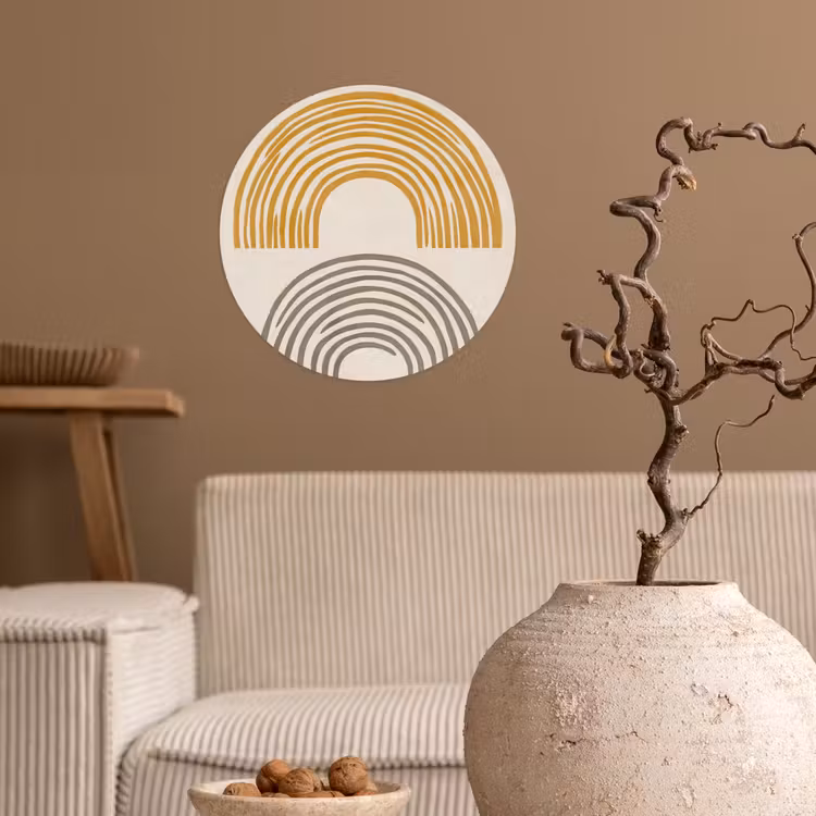 Behangcirkel - Bogen - Lijnen - Oranje - Minimalistisch — 2