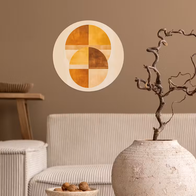 Behangcirkel - Cirkels - Geel - Minimalistisch — 2