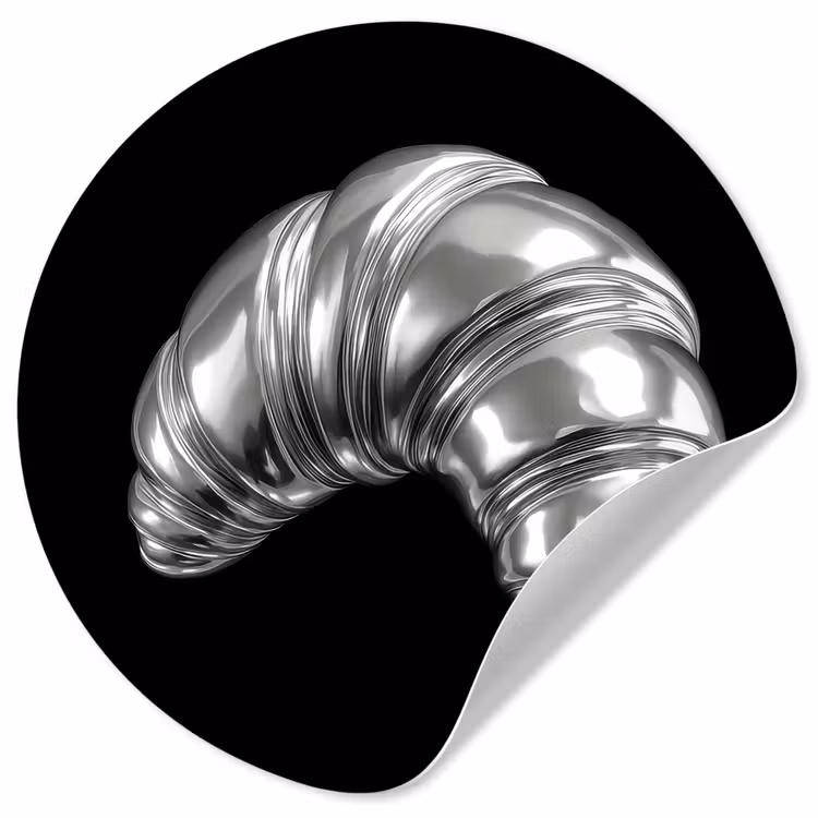 Behangcirkel - Croissant - Metaal - Zilver — 1
