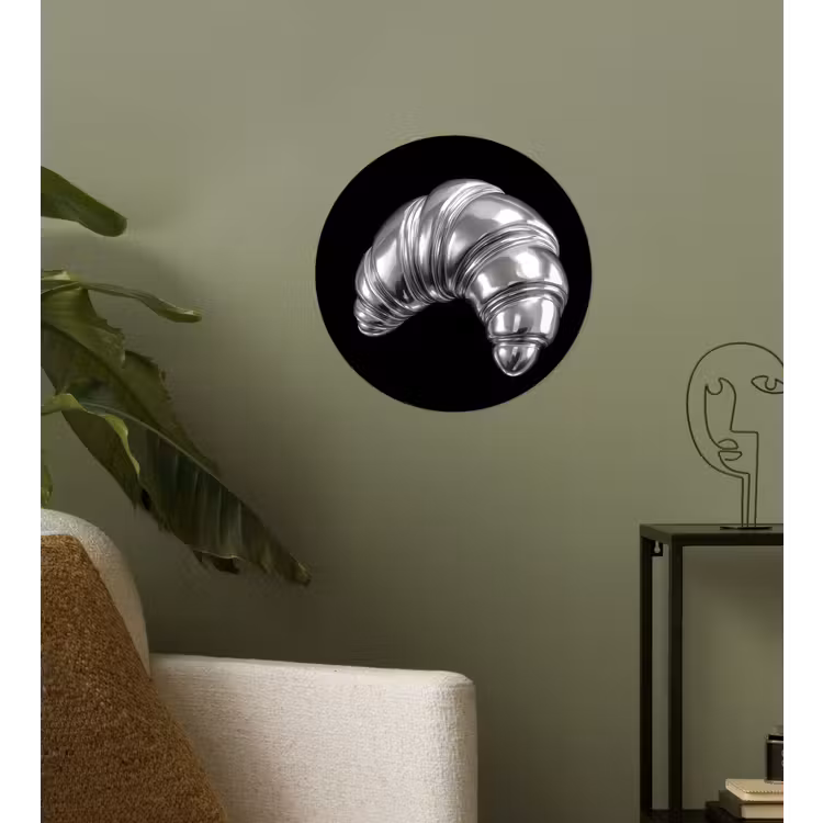 Behangcirkel - Croissant - Metaal - Zilver — 3