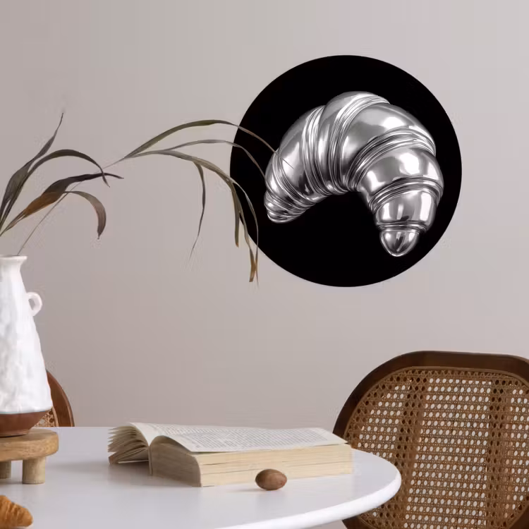 Behangcirkel - Croissant - Metaal - Zilver — 4