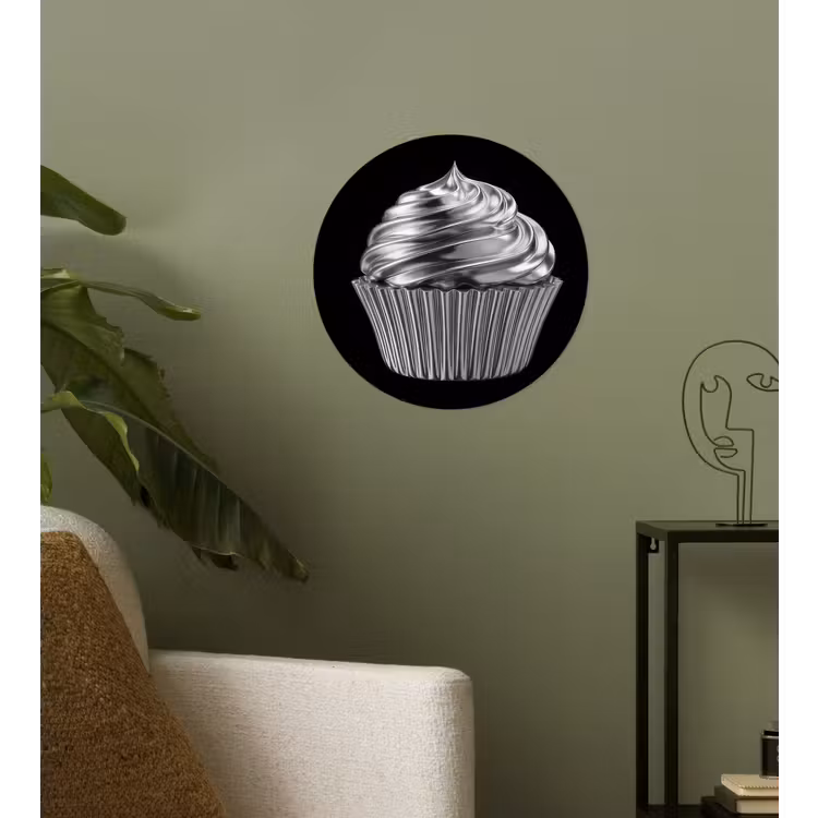 Behangcirkel - Cupcake - Luxueus - Zilver — 3