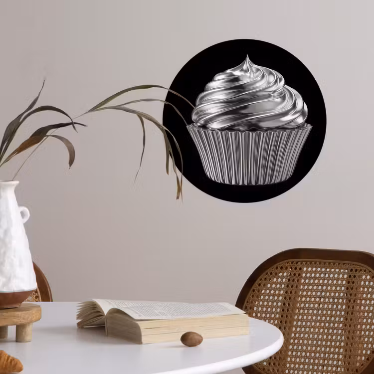 Behangcirkel - Cupcake - Luxueus - Zilver — 4