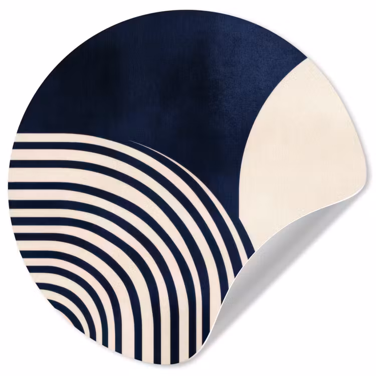 Behangcirkel - Donkerblauw - Abstract - Lijnen — 1