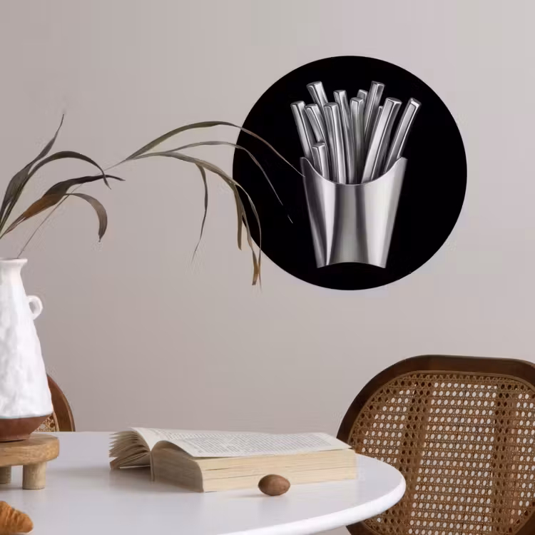 Behangcirkel - Frietjes - Futuristisch - Zilver — 4