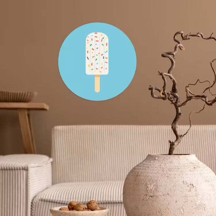 Behangcirkel - Ijsje - Stokje - Sprinkles - Lichtblauw — 2
