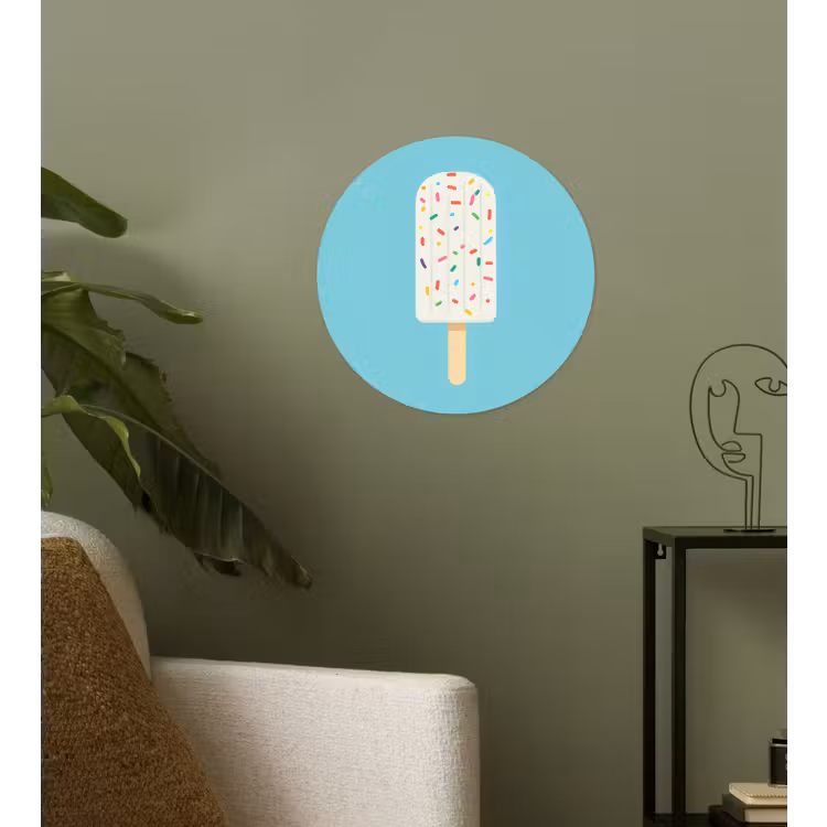 Behangcirkel - Ijsje - Stokje - Sprinkles - Lichtblauw — 3