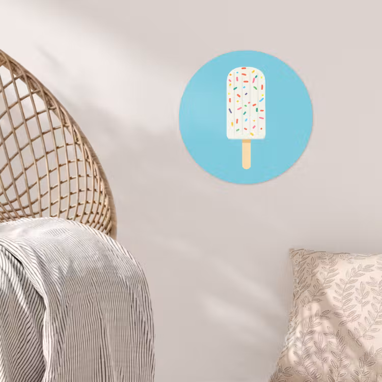 Behangcirkel - Ijsje - Stokje - Sprinkles - Lichtblauw — 5