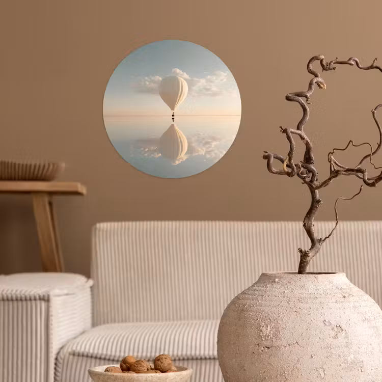 Behangcirkel - Luchtballon - Wolken - Water - Blauw — 2