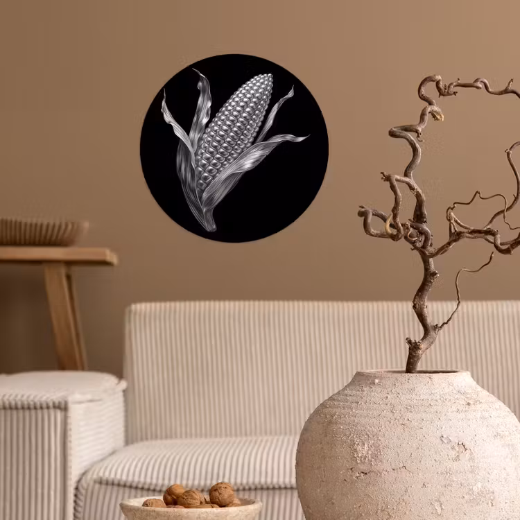 Behangcirkel - Maïskolf - Glanzend metaal - Elegant — 2