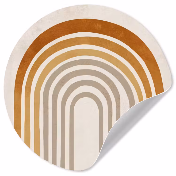 Behangcirkel - Minimalistisch - Boog - Lijnen - Beige — 1