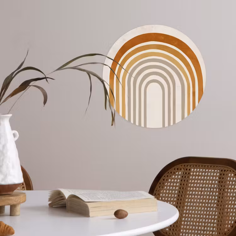 Behangcirkel - Minimalistisch - Boog - Lijnen - Beige — 4