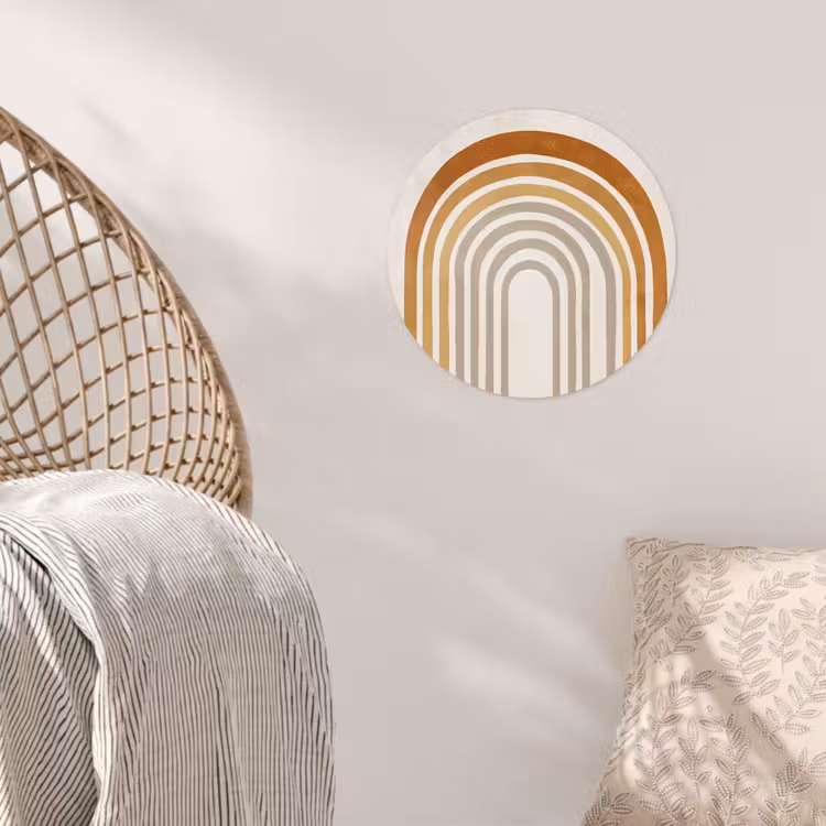 Behangcirkel - Minimalistisch - Boog - Lijnen - Beige — 5