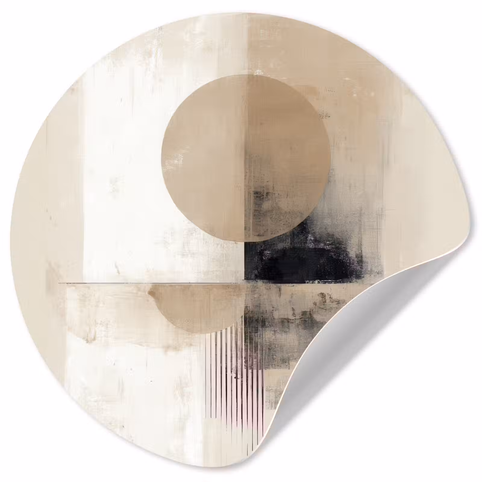 Behangcirkel - Cirkel - Compositie - Diepte - Beige — 1