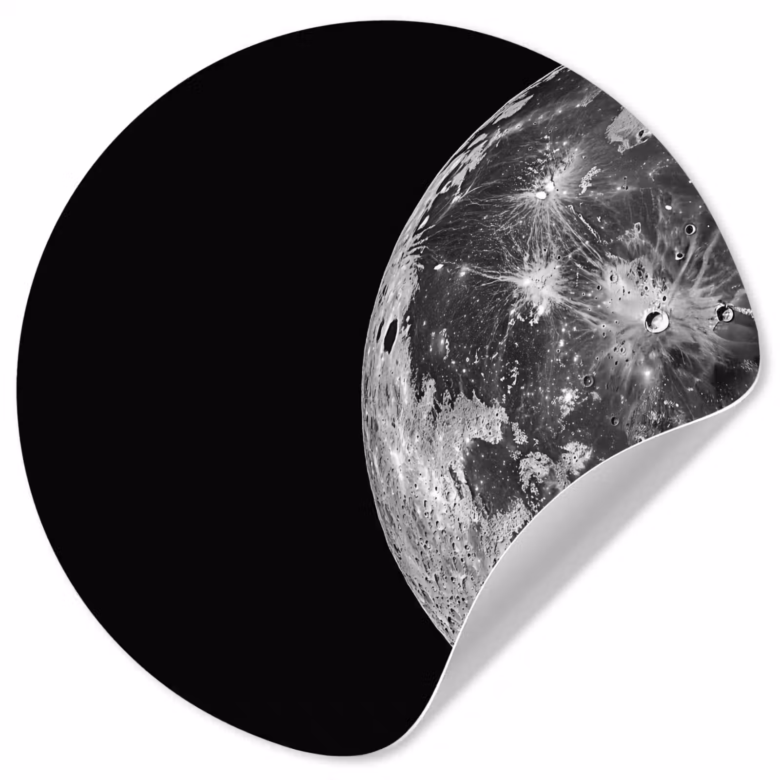 Behangcirkel - Close-up - Maan - Wit - Textuur — 1