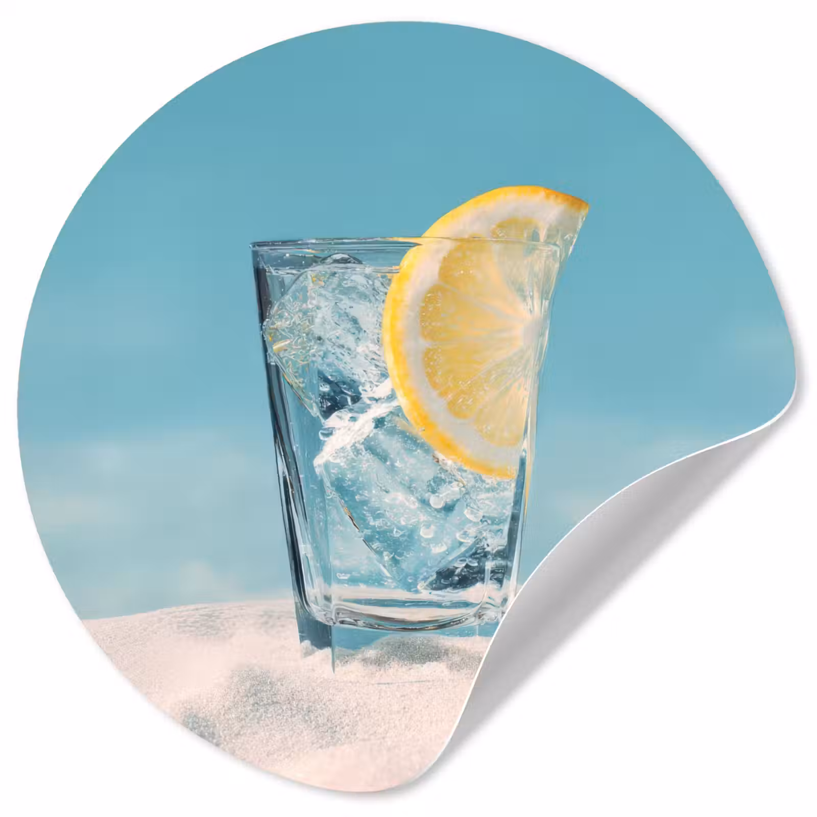 Behangcirkel - Glas - ijsblokjes - Citroen — 1