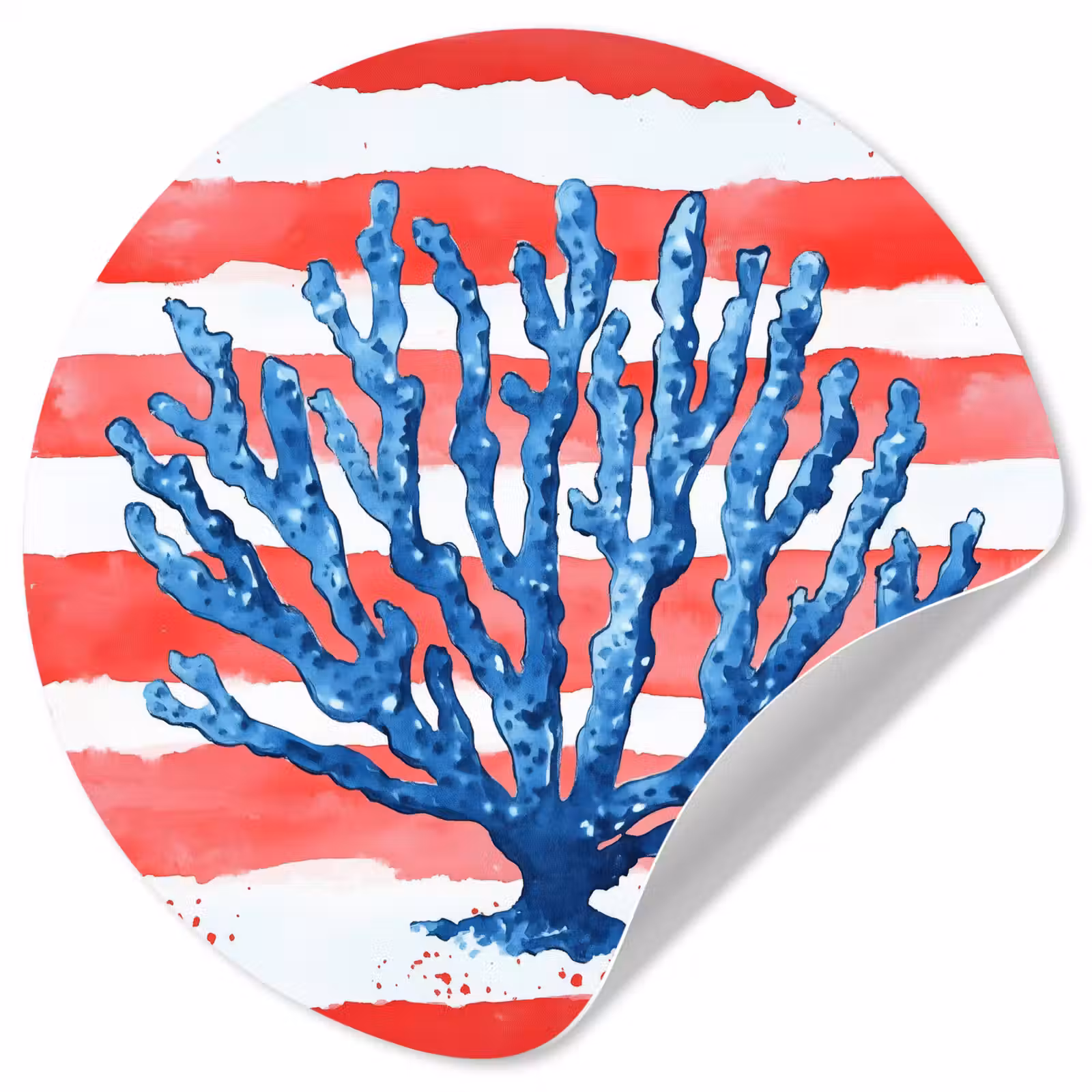 Behangcirkel - Koraal - Verfstructuur - Rood - Blauw — 1