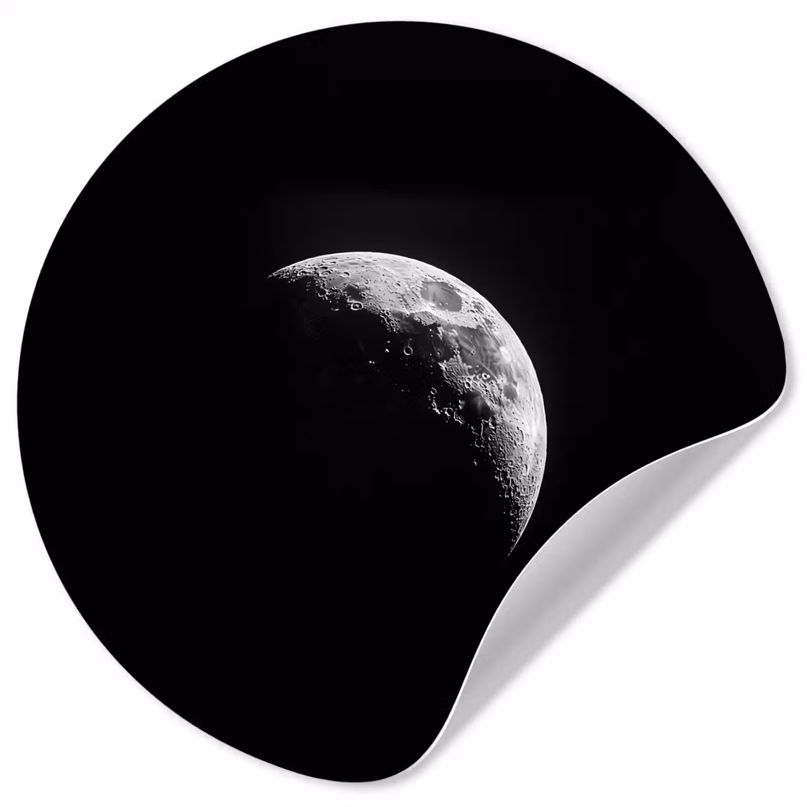 Behangcirkel - Maan - Hemel - Zwart - Schaduw — 1