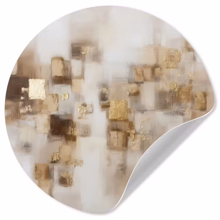 Behangcirkel - Abstracte vierkanten - Aardetonen - Mistig — 1