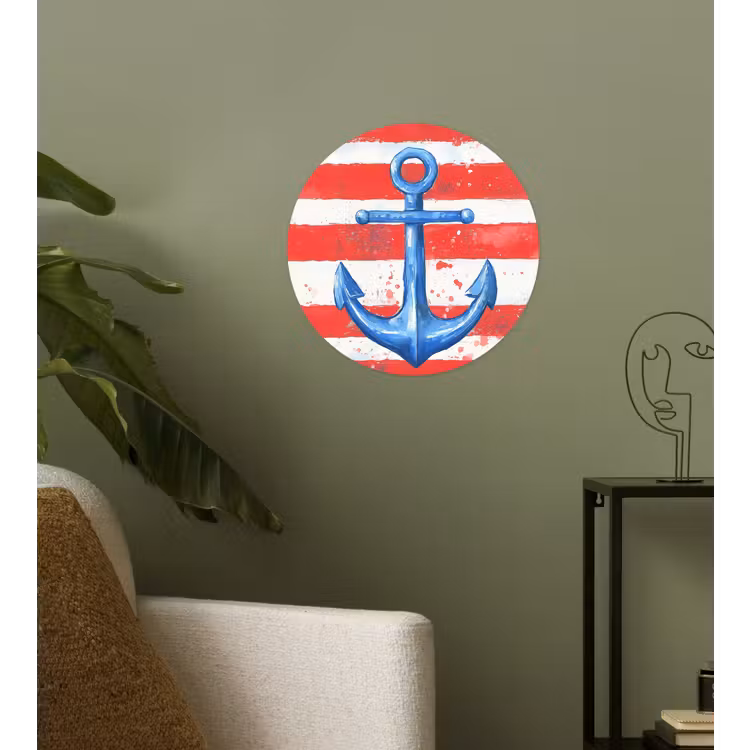 Behangcirkel - Anker - Verfspatten - Rood - Blauw — 3
