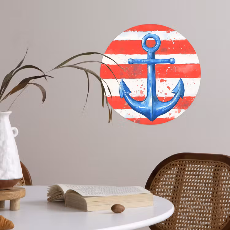 Behangcirkel - Anker - Verfspatten - Rood - Blauw — 4