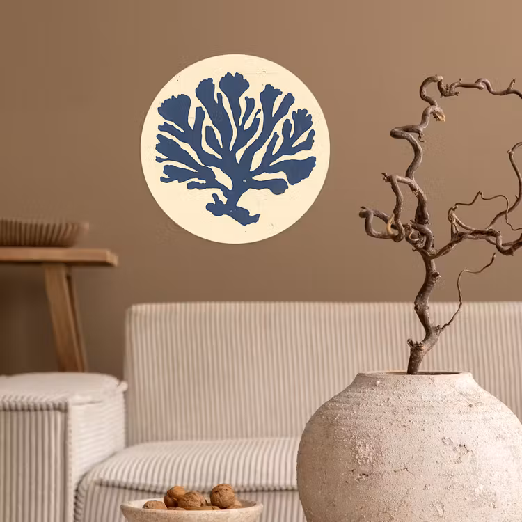 Behangcirkel - Blauw koraal - Vertakkingen - Beige — 2
