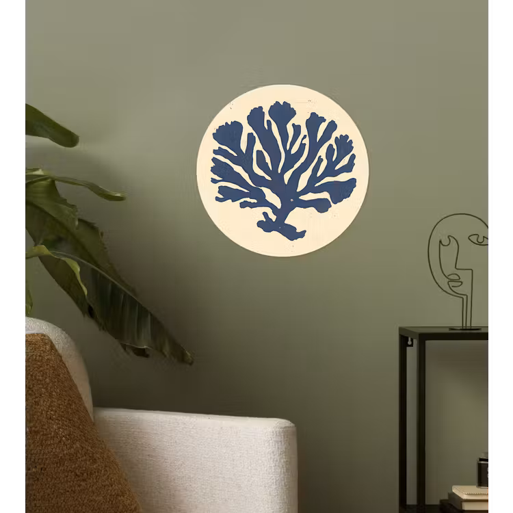 Behangcirkel - Blauw koraal - Vertakkingen - Beige — 3