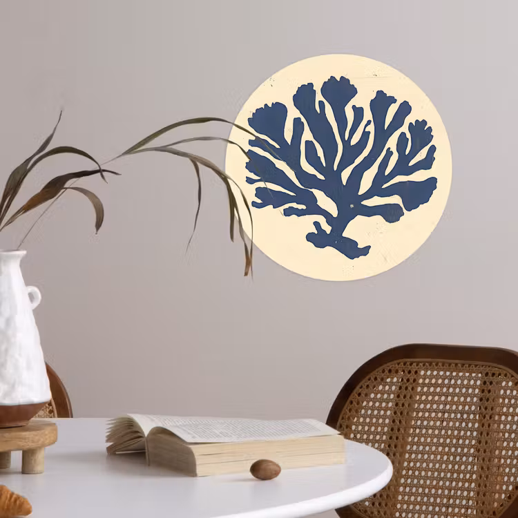 Behangcirkel - Blauw koraal - Vertakkingen - Beige — 4