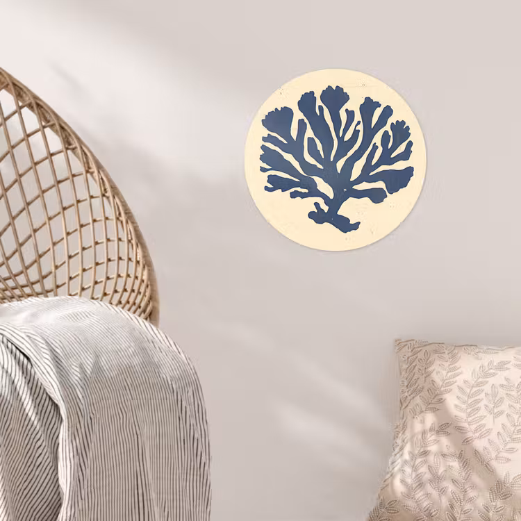 Behangcirkel - Blauw koraal - Vertakkingen - Beige — 5