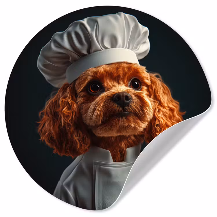 Behangcirkel - Bruin - Kok - Hondje — 1