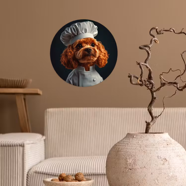 Behangcirkel - Bruin - Kok - Hondje — 2