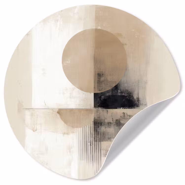 Behangcirkel - Cirkel - Compositie - Diepte - Beige — 1