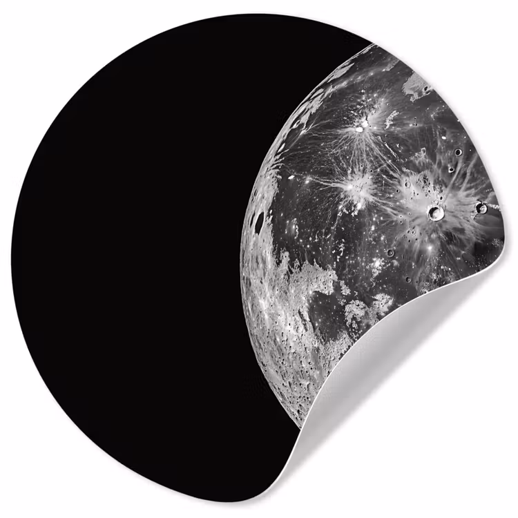 Behangcirkel - Close-up - Maan - Wit - Textuur — 1
