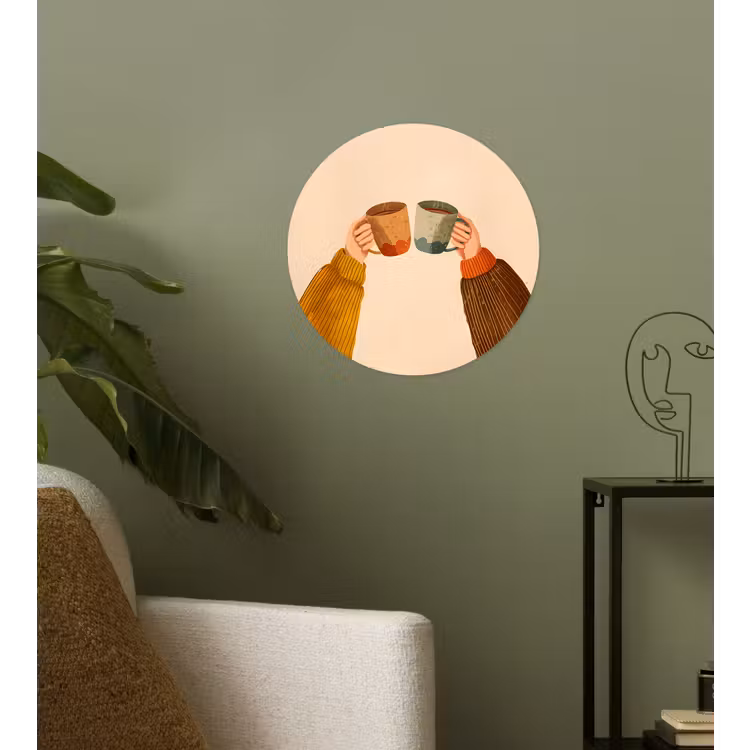 Behangcirkel - Illustratie - Mokken - Proosten - Bruin — 3