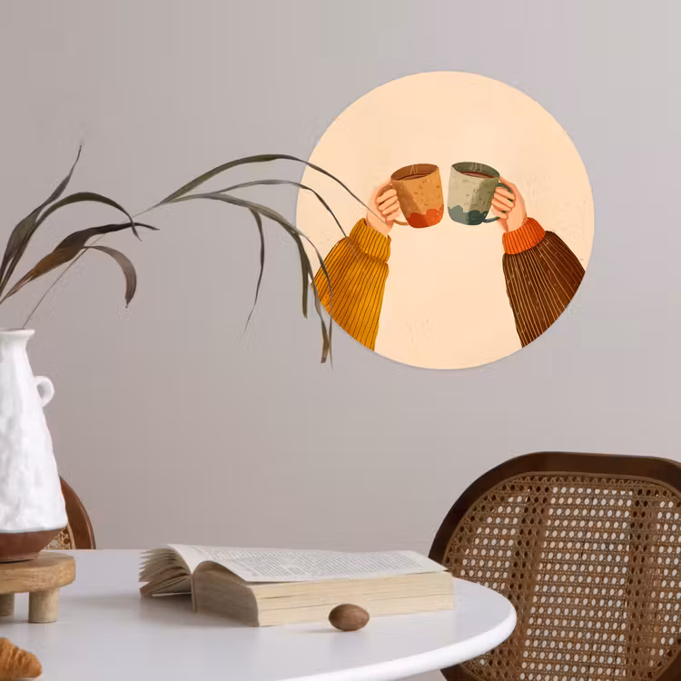 Behangcirkel - Illustratie - Mokken - Proosten - Bruin — 4