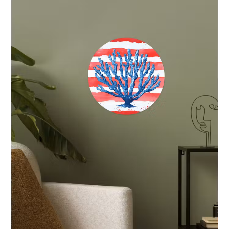 Behangcirkel - Koraal - Verfstructuur - Rood - Blauw — 3