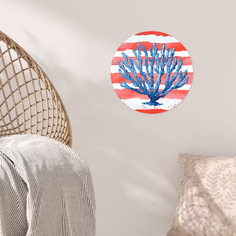 Behangcirkel - Koraal - Verfstructuur - Rood - Blauw — 5