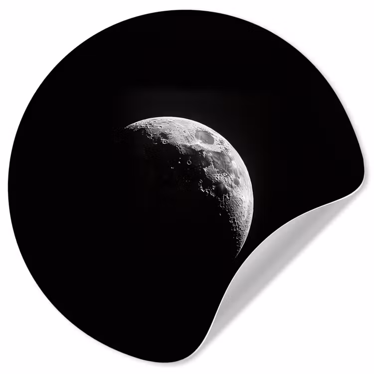 Behangcirkel - Maan - Hemel - Zwart - Schaduw — 1