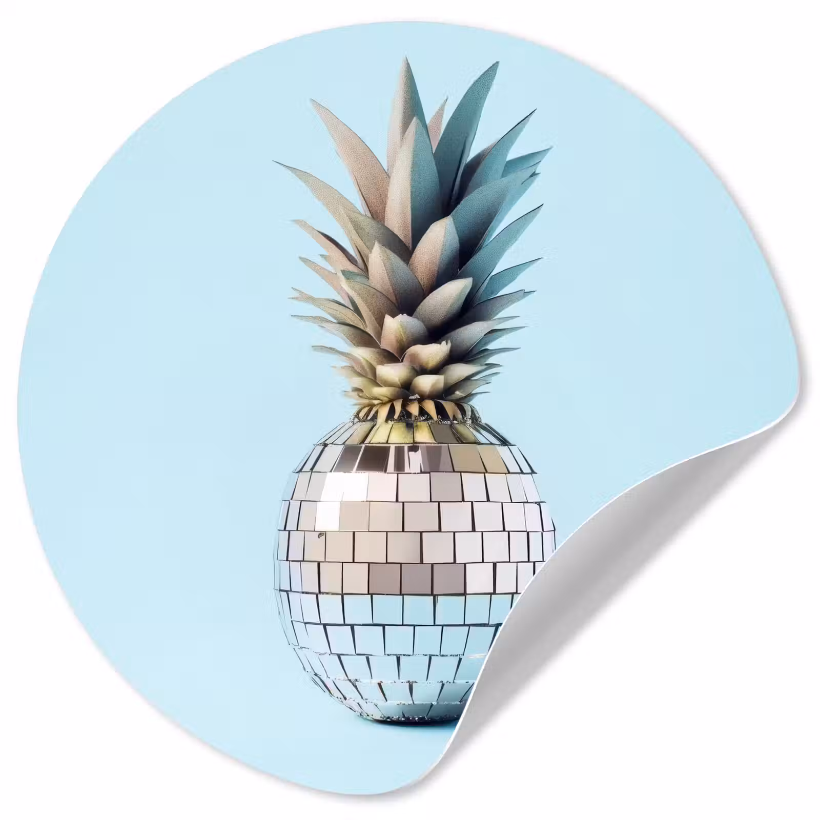Behangcirkel - Blauw - Ananas - Disco - Discobal — 1