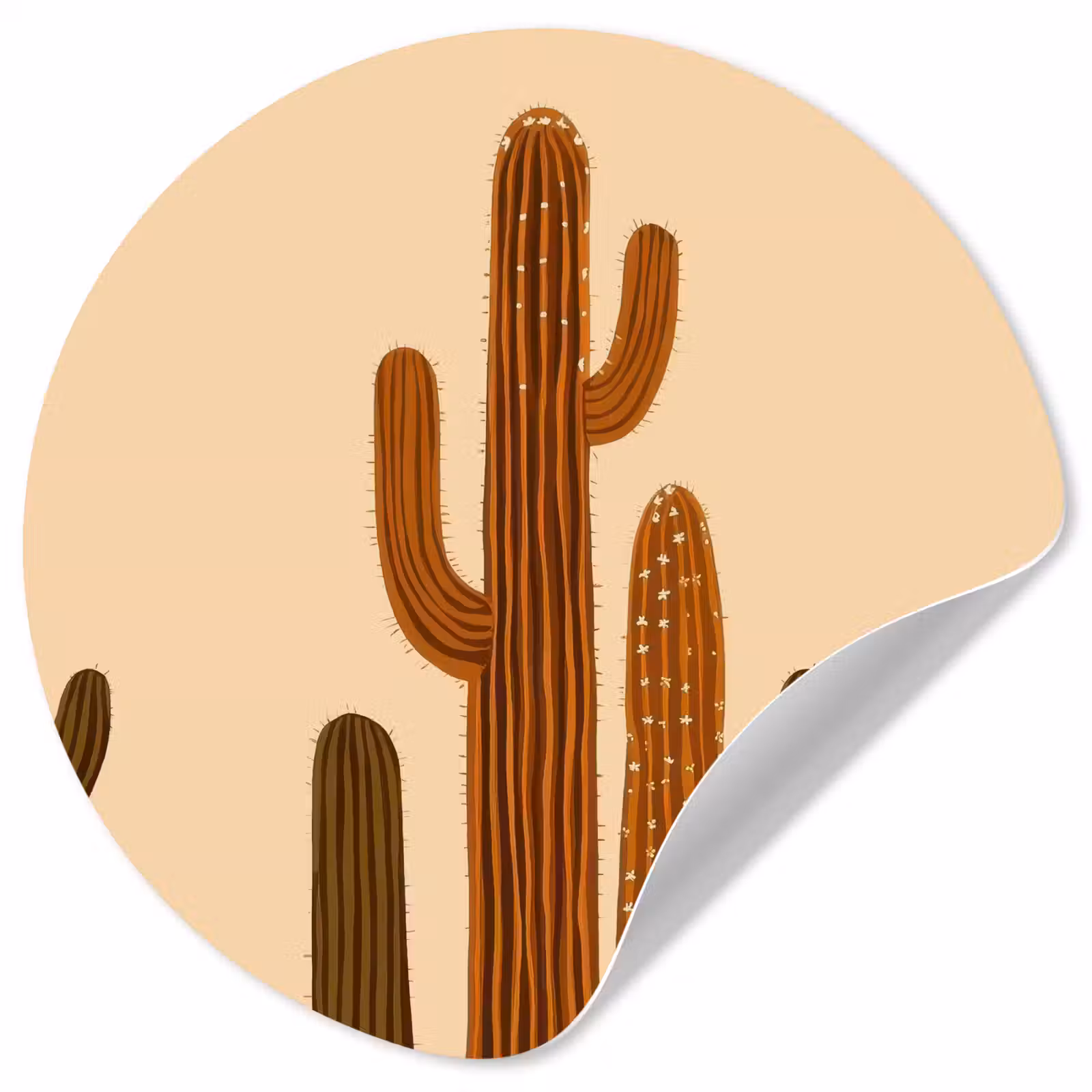 Behangcirkel - Cactus - Woestijn - Zand - Bruin — 1