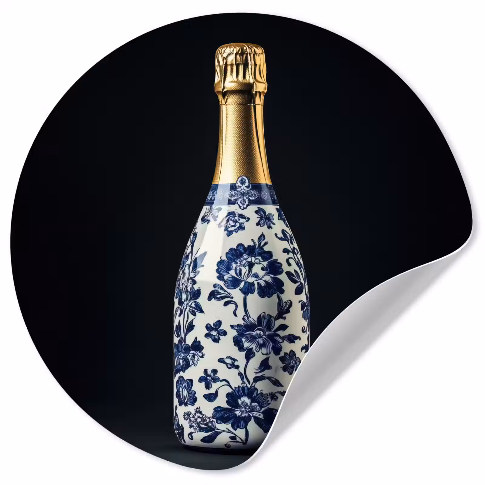 Behangcirkel - Champagne - Bloemen - Goud - Chique — 1