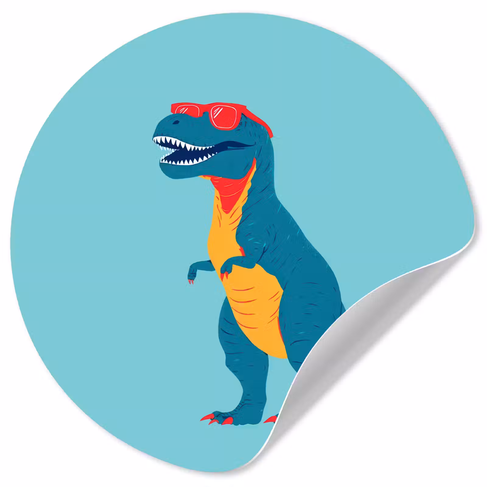 Behangcirkel - Dinosaurus - Blauw - Zonnebril — 1
