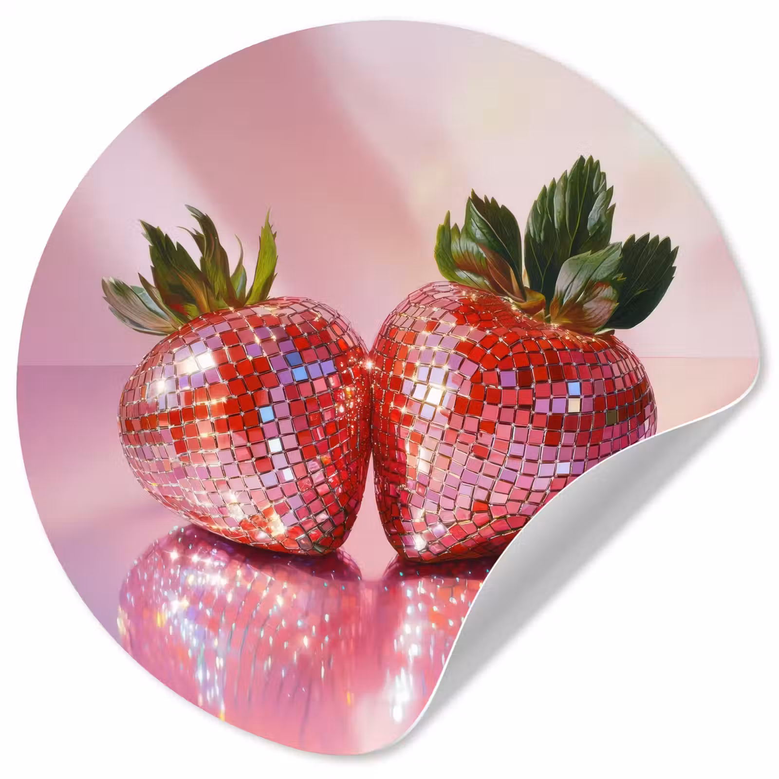 Behangcirkel - Disco - Fruit - Glitter - Strawberry — 1