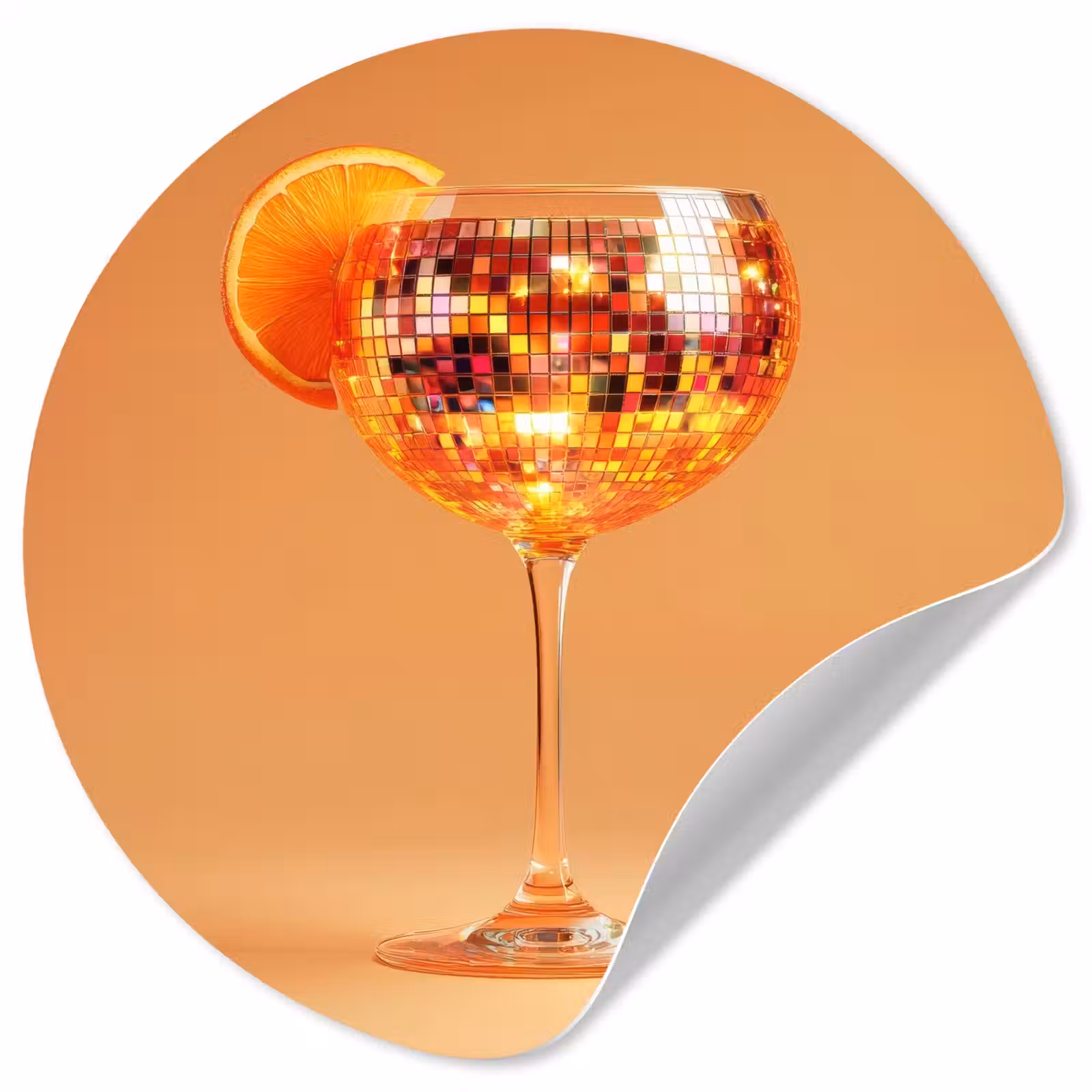 Behangcirkel - Drank - Oranje - Glitter - Disco — 1
