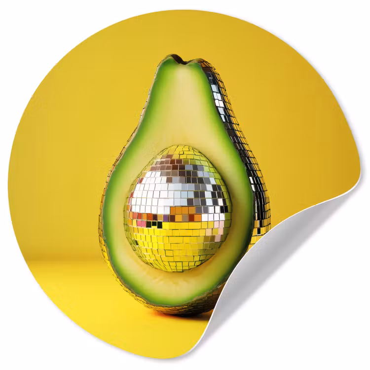 Behangcirkel - Avocado - Discobal - Geel - Glitter — 1