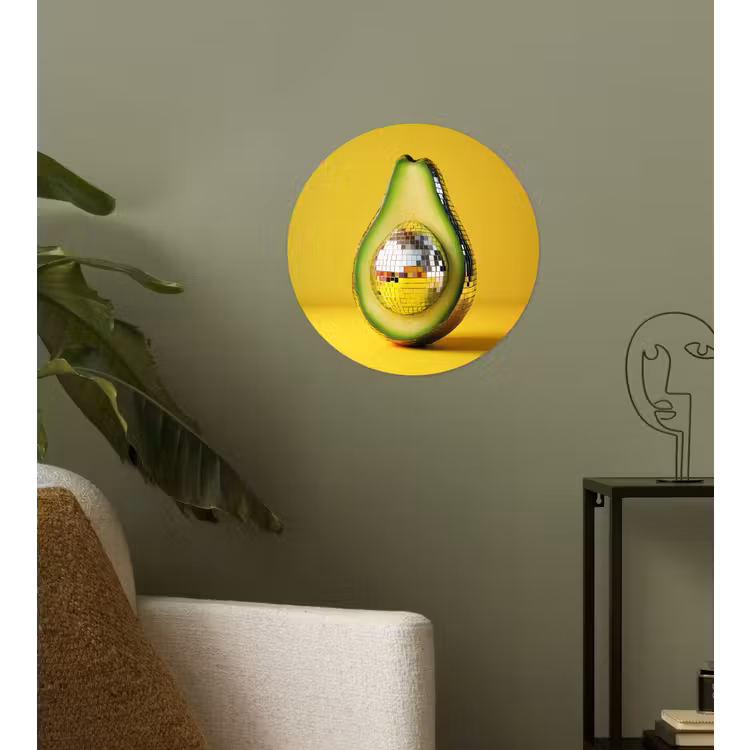 Behangcirkel - Avocado - Discobal - Geel - Glitter — 3