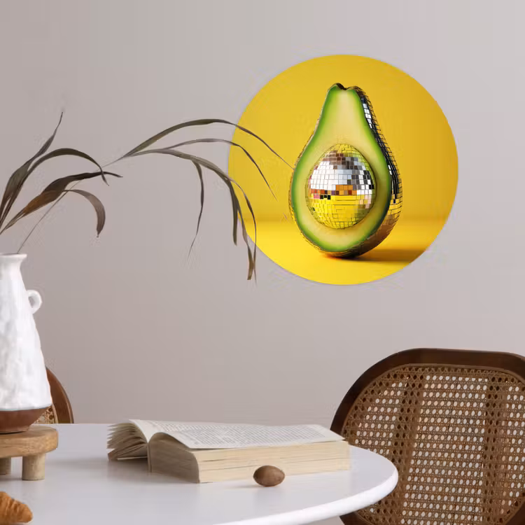 Behangcirkel - Avocado - Discobal - Geel - Glitter — 4