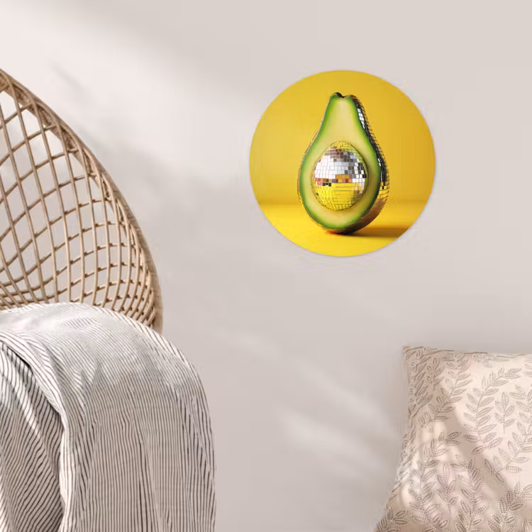 Behangcirkel - Avocado - Discobal - Geel - Glitter — 5