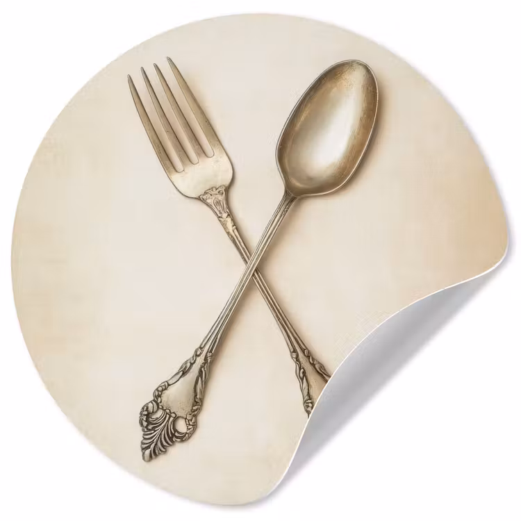 Behangcirkel - Beige - Vintage - Bestek — 1